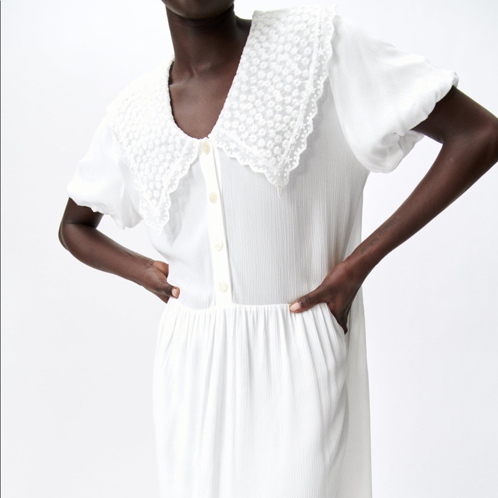 ZARA NWT EMBROIDERED LAPEL DRESS
